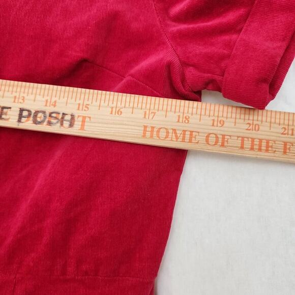 Corduroy Jumpsuit Overall M Red Stretchy Cotton Utility Retro Bootcut New - Picture 7 of 11
